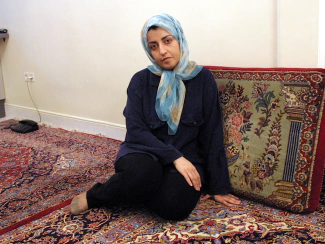 La activista iraní Narges Mohammadi, ganadora del Nobel de la Paz en 2023 por su defensa de los derechos humanos de las mujeres en Irán. 
(Foto:   BEHROUZ MEHRI/AFP FILES/AFP via Getty Images)