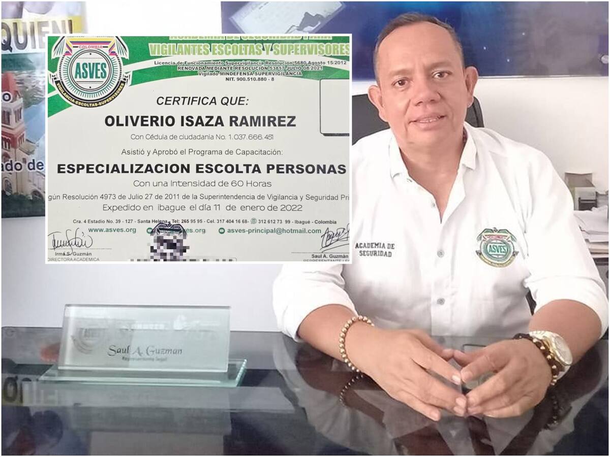 ¿Por qué Oliverio Isaza tenía certificado de escolta? Empresa explica