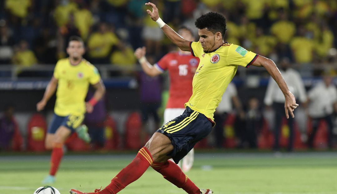 Luis Díaz con la Selección Colombia ante Chile en 2021