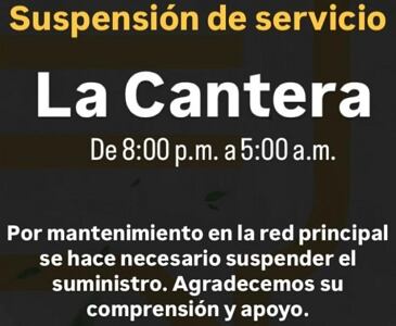 Suspensión de agua en Piedecuesta