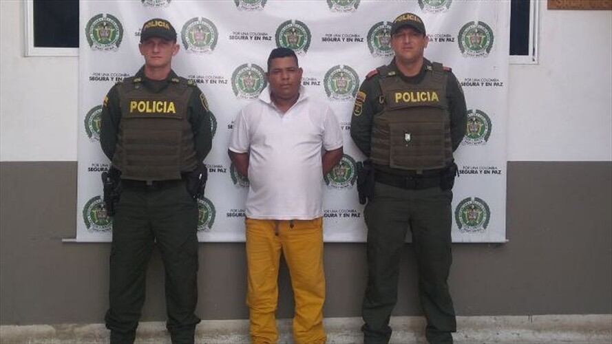 Policía captura a alias ‘Lucho’ en Lorica, Córdoba. Foto: Cortesía