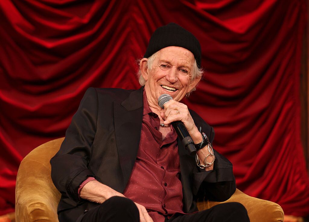 BROOKLYN, NEW YORK - MAY 05: Keith Richards speaks onstage during the exclusive launch event of The Rolling Stones new album “Foreign Tongues” at Weylin on May 5, 2026 in Brooklyn, NY. (Photo by Kevin Mazur/Getty Images for UMG)