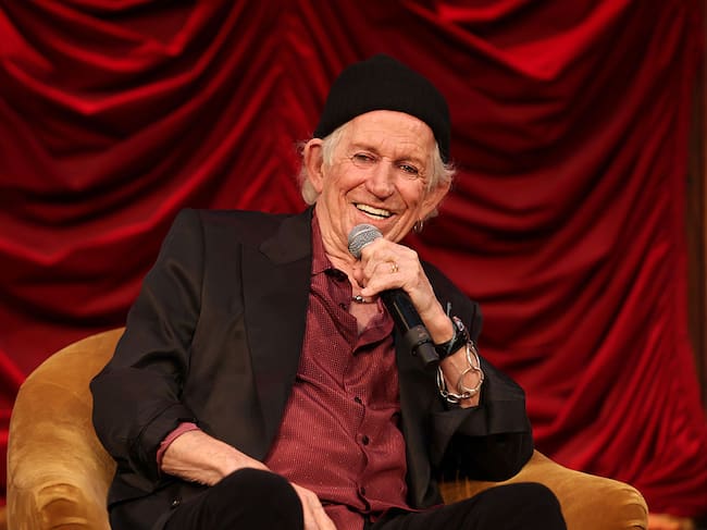BROOKLYN, NEW YORK - MAY 05: Keith Richards speaks onstage during the exclusive launch event of The Rolling Stones new album “Foreign Tongues” at Weylin on May 5, 2026 in Brooklyn, NY. (Photo by Kevin Mazur/Getty Images for UMG)