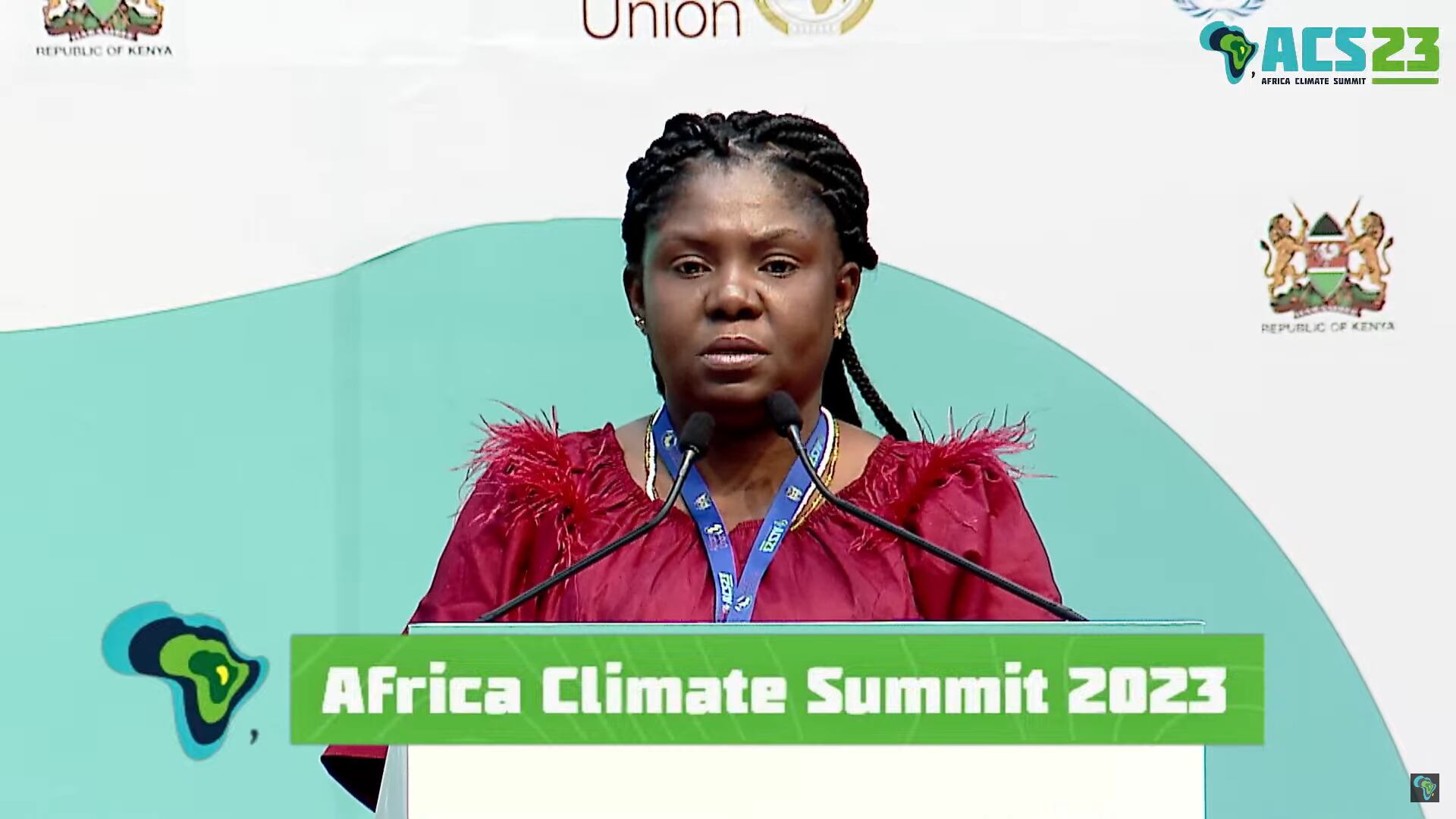 La vicepresidenta Francia Márquez durante su participación de la Cumbre Climática de África en Kenia.

(Foto:    Captura de Pantalla )