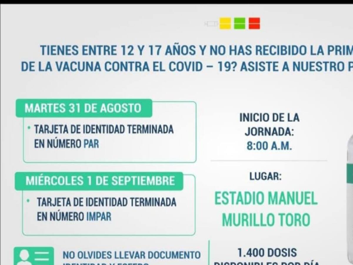 Con vacuna Pzifer comienza inmunización para mayores de 12 años en Ibagué