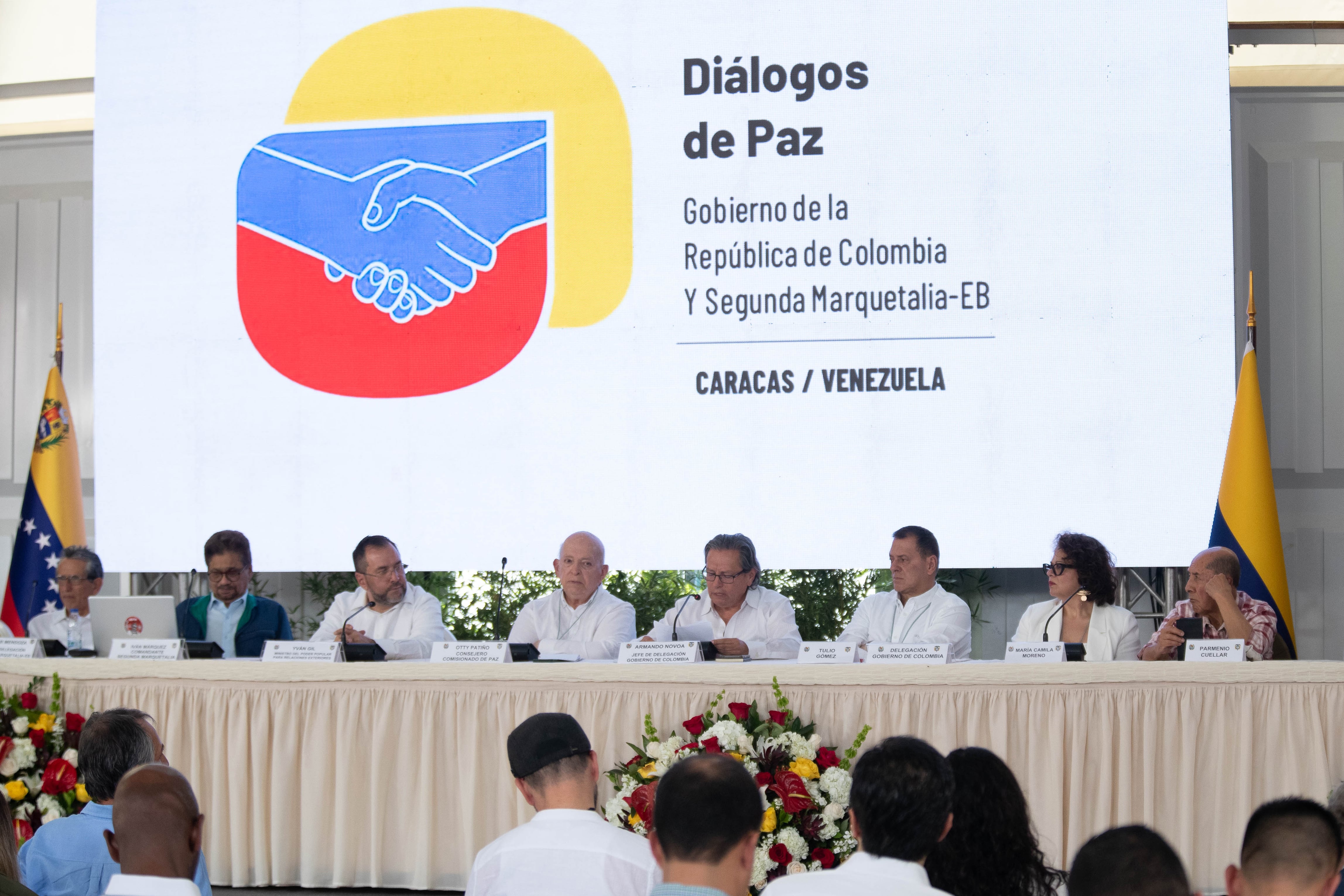 Gobierno colombiano y la Segunda Marquetalia inician el diálogo de paz en Caracas, Venezuela. Foto EFE/ Ronald Peña R.