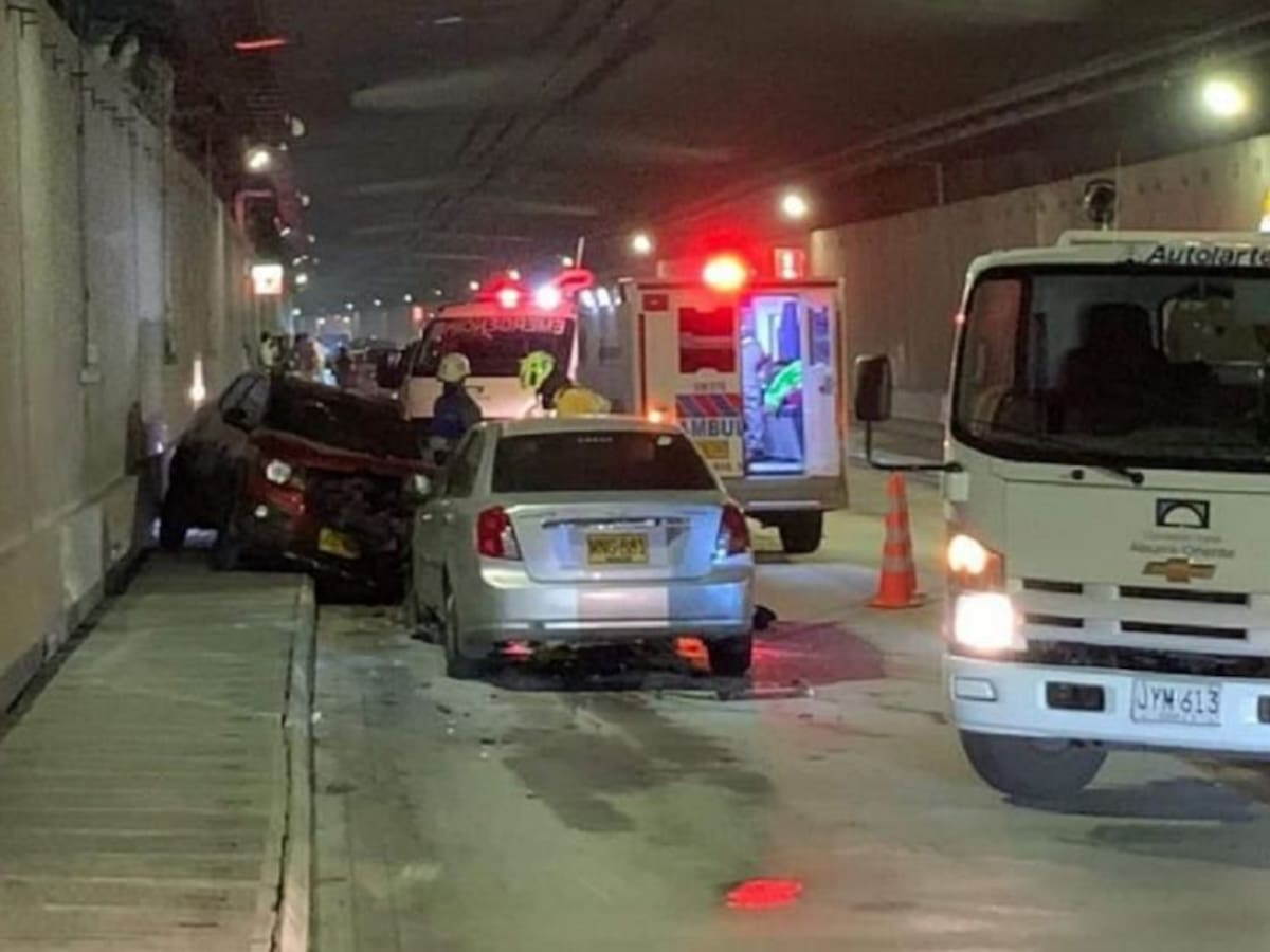 3 lesionados dejó accidente de tránsito en el interior del Túnel de Oriente