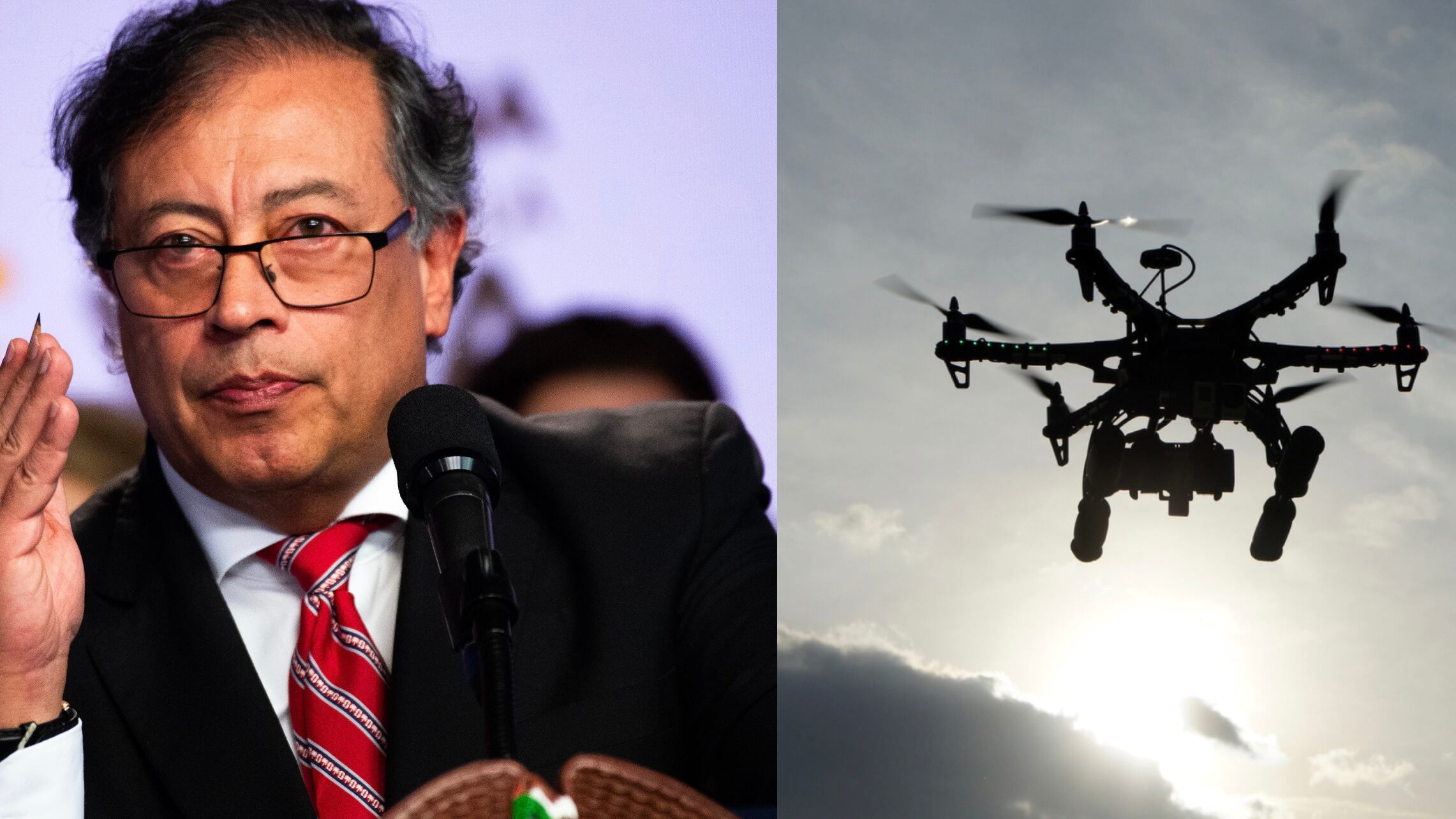 Presidente Gustavo Petro se refiere a los drones con explosivos utilizados por el Estado Mayor Central.