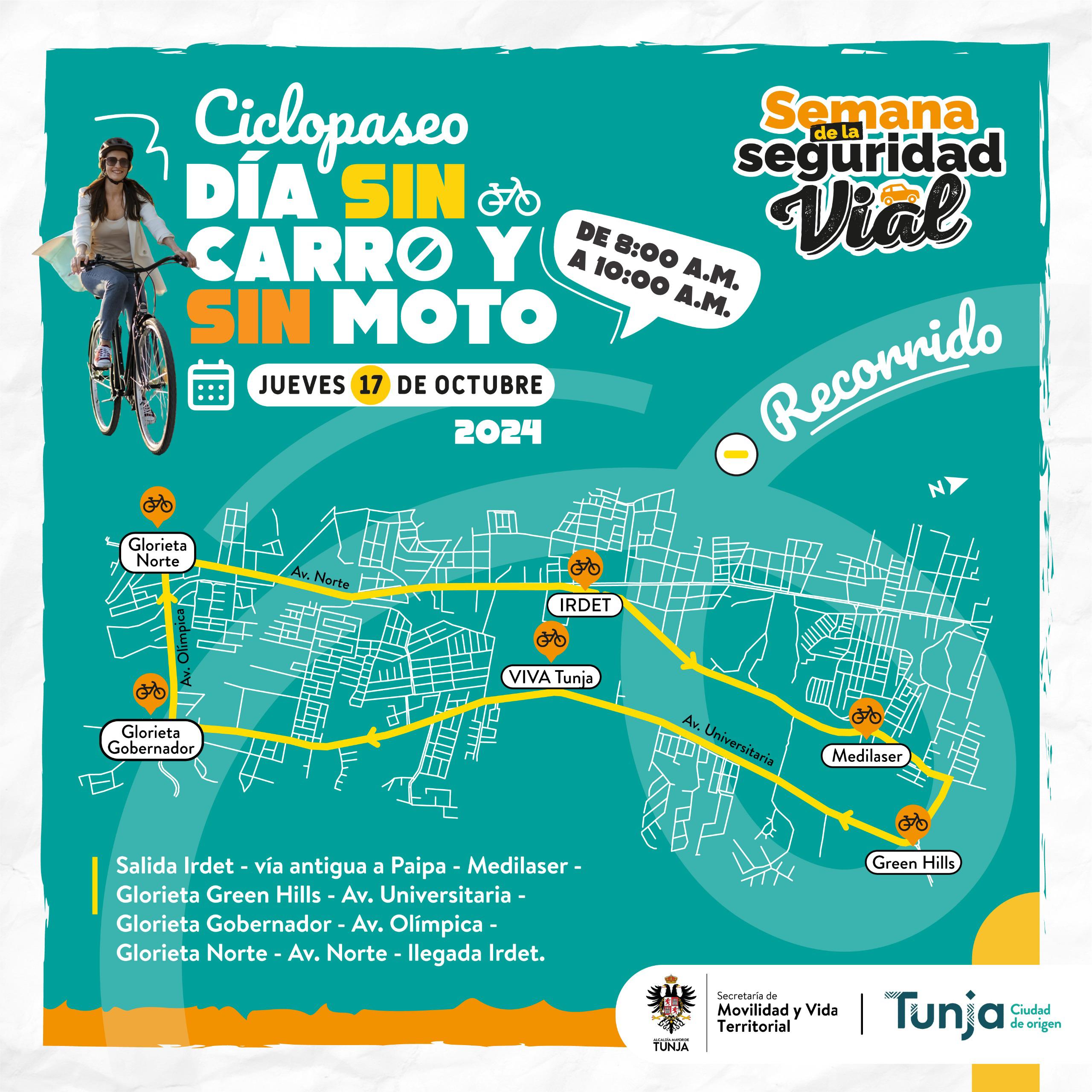 Tunja reducirá en un 30% las emisiones de CO2 con la segunda jornada del Día sin Carros y Motos