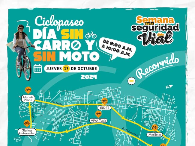 Tunja reducirá en un 30% las emisiones de CO2 con la segunda jornada del Día sin Carros y Motos