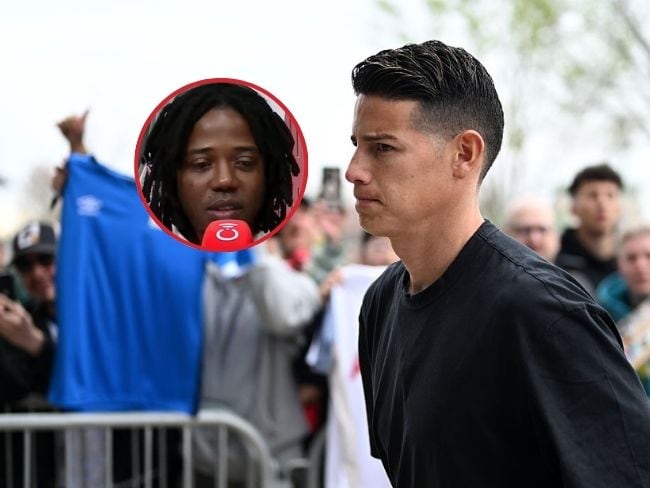 James Rodríguez y en el recuadro Carlos Sánchez / Composición: Caracol Radio