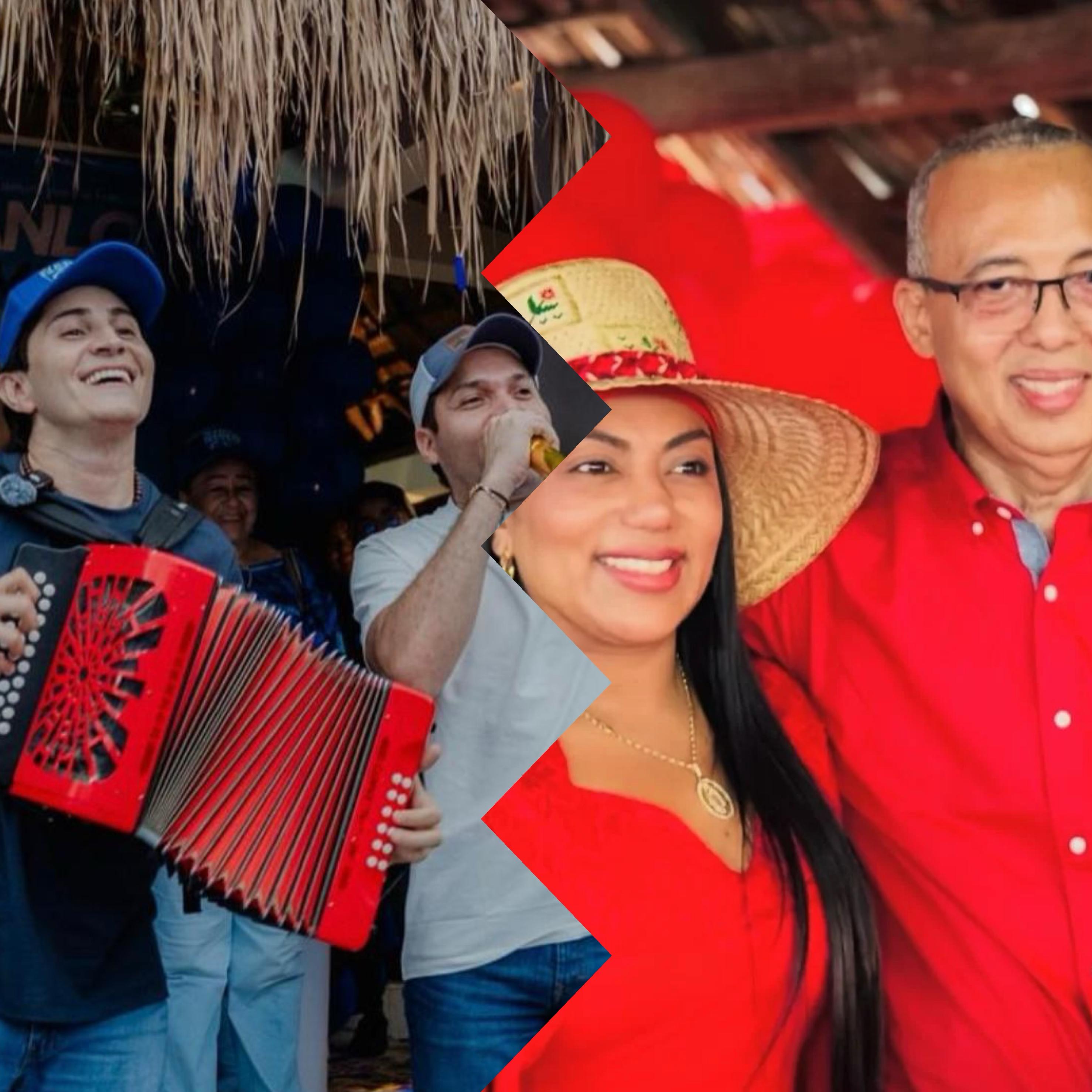 De izq. a der. Wadith Manzur (acordeón) junto a Juan Loreto Gómez y Martha Peralta junto al exgobernador Wilmer González Brito