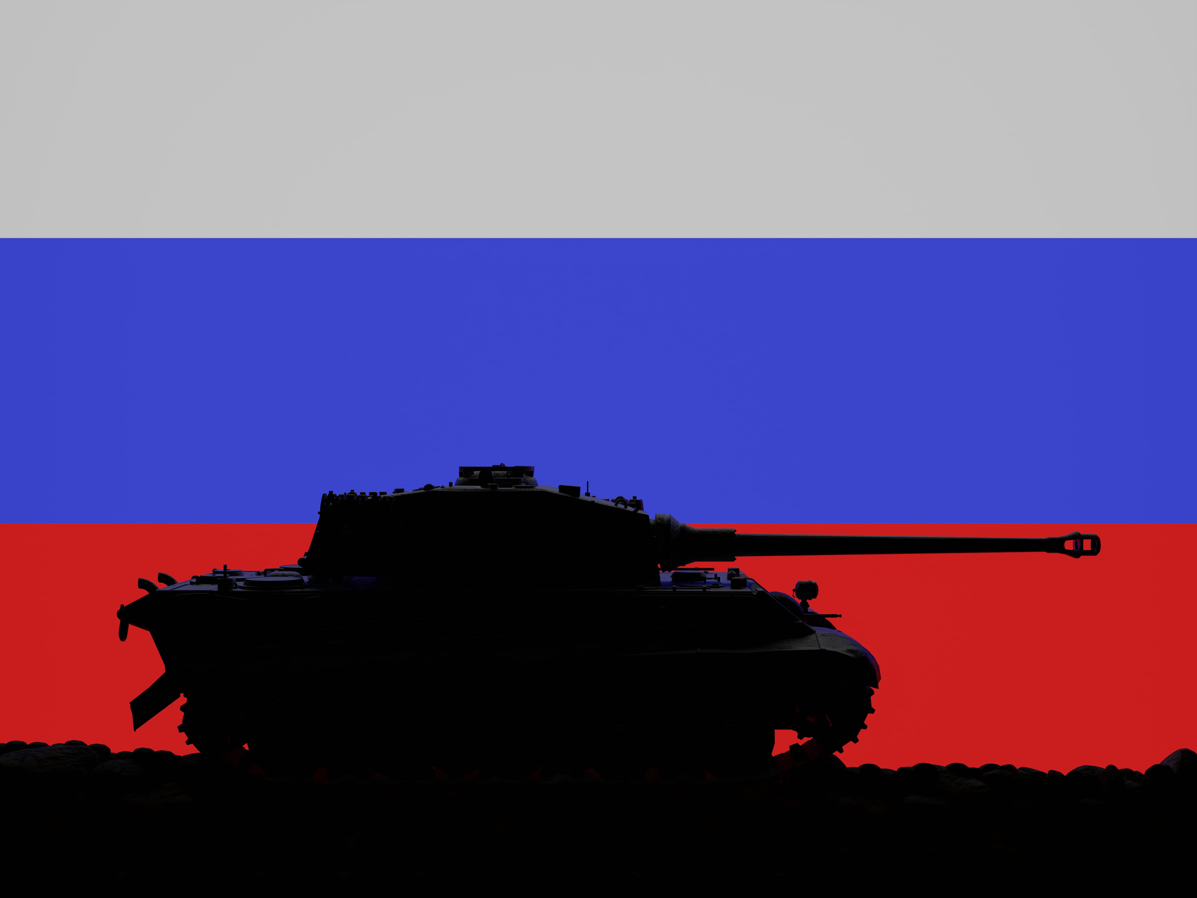 Tanque y bandera Rusia: Getty Images.
