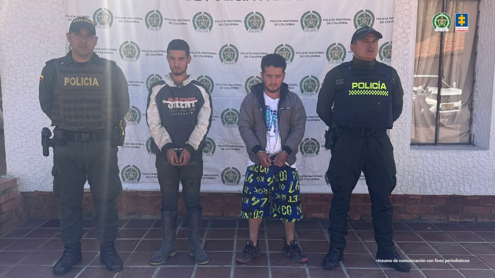 Iván Benito y Yesid Ferney López Lizcano fueron enviado a la cárcel por un juez. / Foto: Fiscalía.