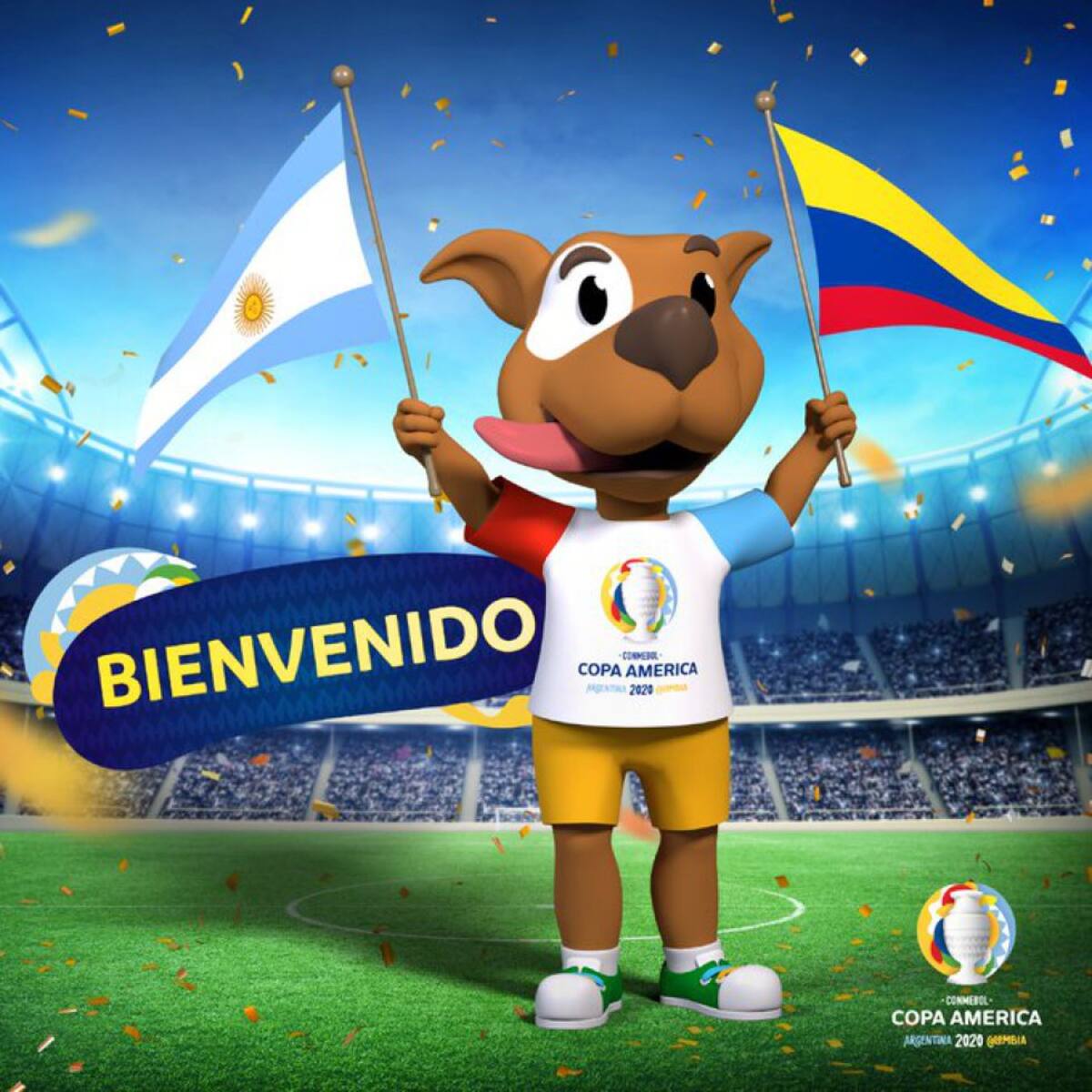Será la mascota de la Copa América 2020. Se trata de un homenaje a la diversidad de razas de perros que hay en el continente sudamericano