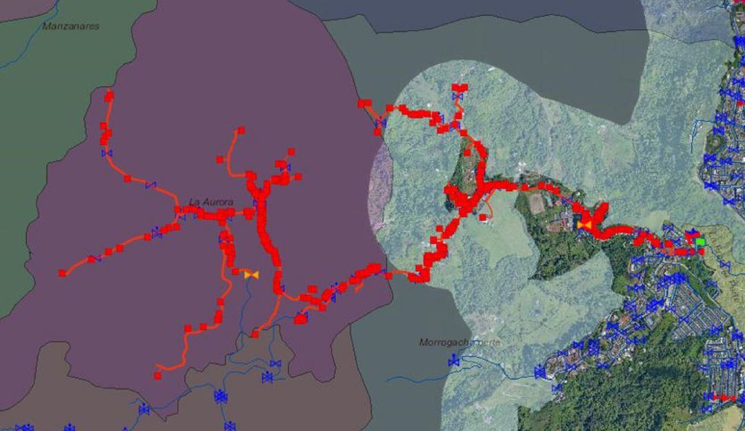 Zona donde se hará la suspención del servicio