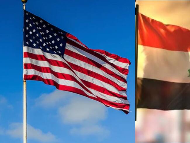 Banderas de Estados Unidos e Irak.