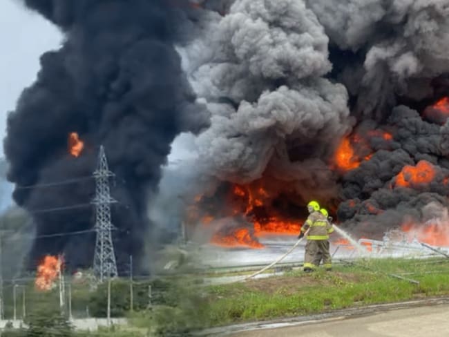 Este es el segundo incendio que la refinería más importante de Petroecuador, ubicada en Esmeraldas, sufre en ocho meses.
(Foto: Caracol Radio / Cortesía)