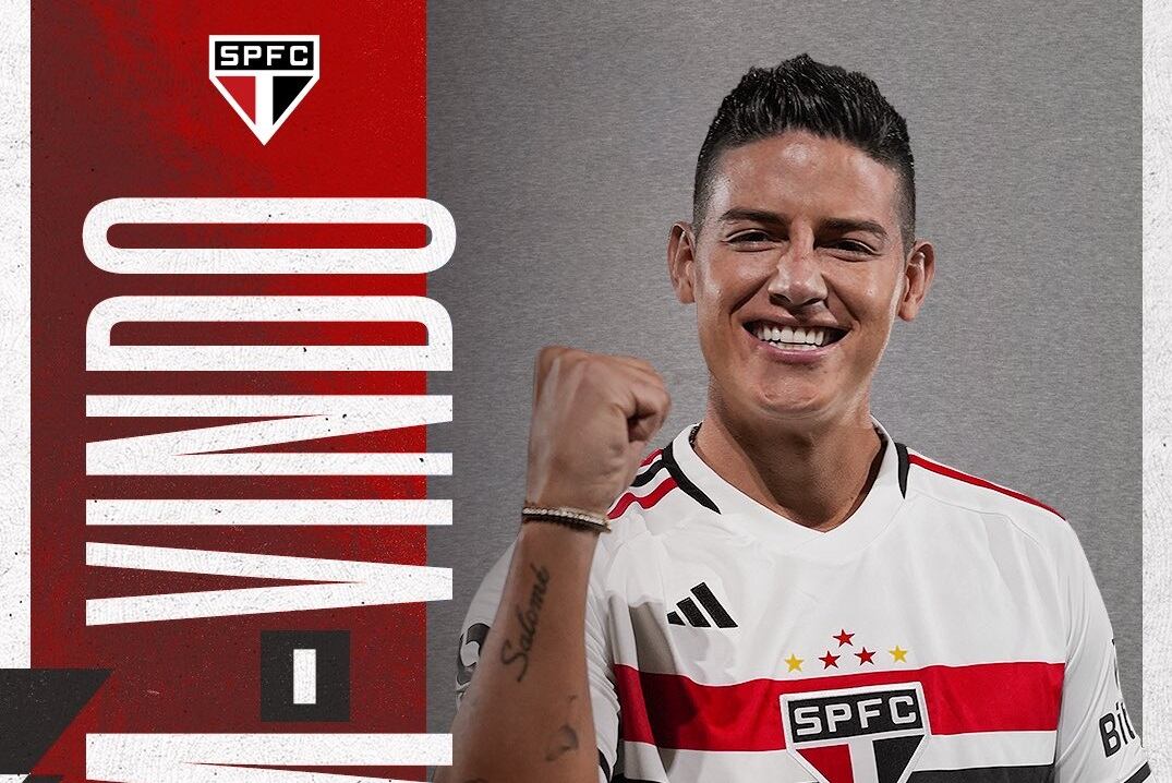 James Rodríguez, nuevo jugador del Sao Paulo / Twitter: @SaoPauloFC