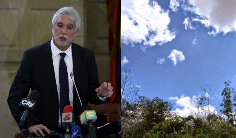 Imagen del alcalde Peñalosa en un debate sobre la reserva Van der Hammen. A la derecha, una imagen de archivo de la CAR sobre este espacio natural.