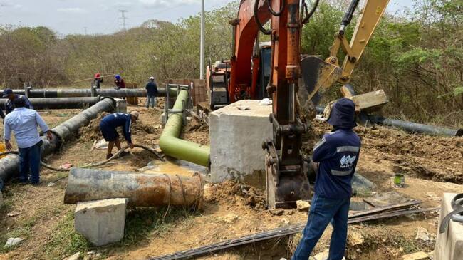 Trabajos en el acueducto costero