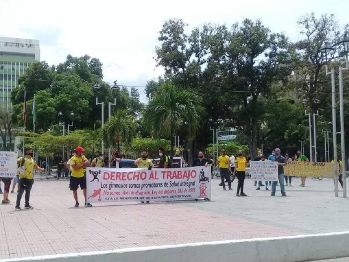 Propietarios de gimnasios protestaron en Cúcuta por reapertura