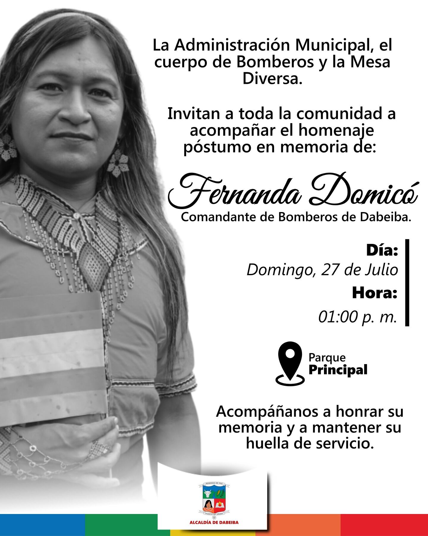 Exequias de Fernanda Domicó - foto alcaldía de Dabeiba