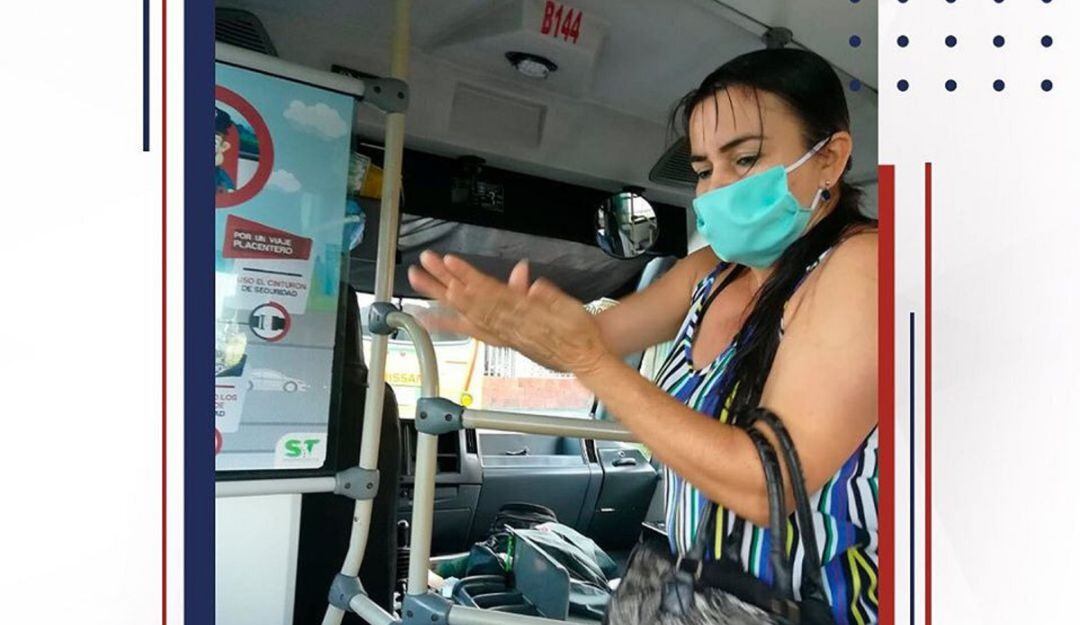 Usuarios de transporte público en Armenia deben portar tapabocas. Foto: cortesía. 