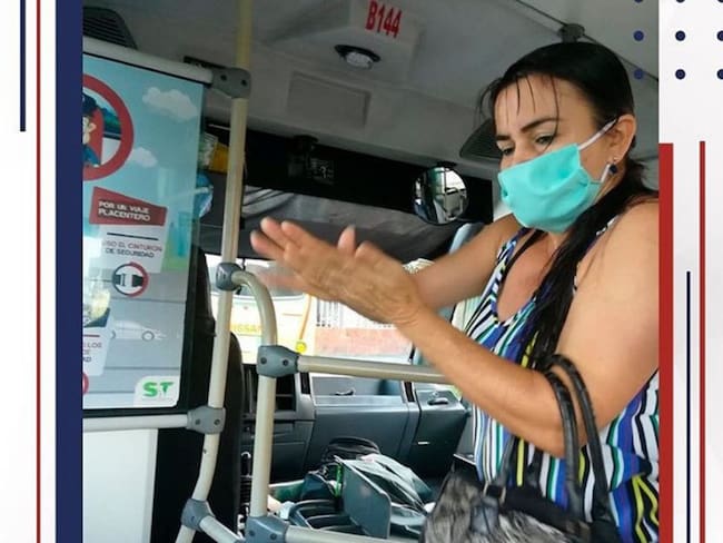 Usuarios de transporte público en Armenia deben portar tapabocas. Foto: cortesía.