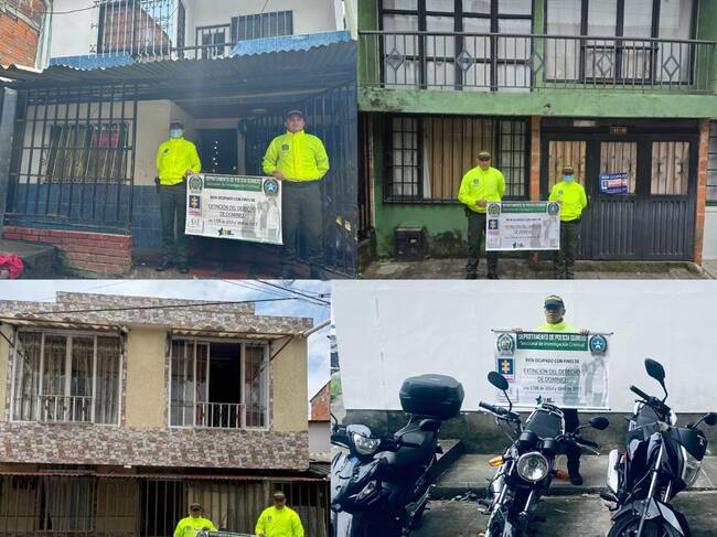 Extinción de dominio a predios y motos en Armenia. Foto: Cortesía Policía, Quindío