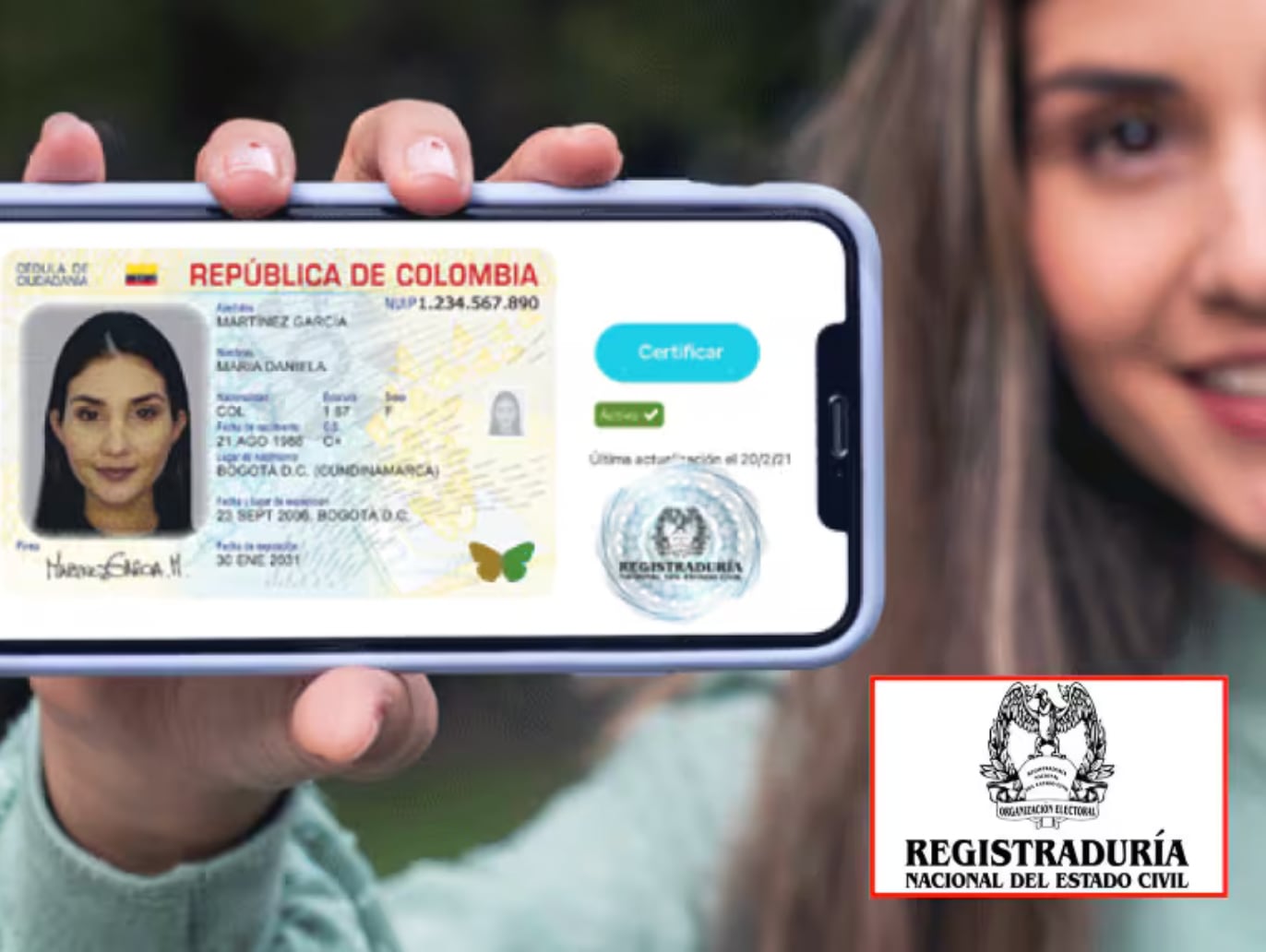 Referencia cédula digital/ foto Registraduría Nacional