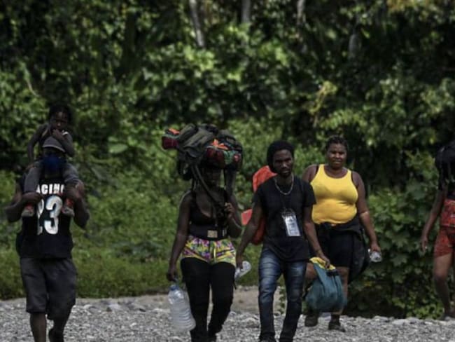 Un grupo de migrantes tras cruzar el Tapón del Darién