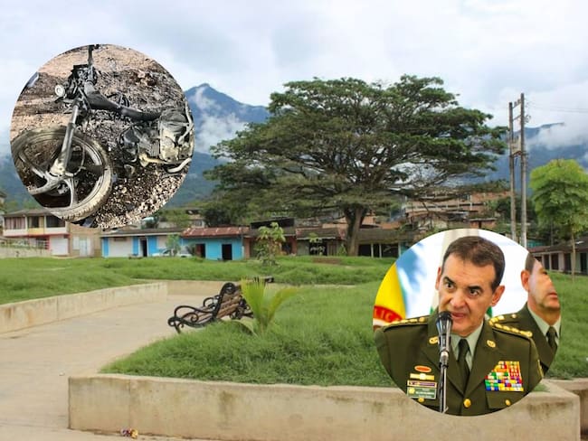 El general William Salamanca habló sobre el atentado con una moto cargada con explosivos en El Plateado. Cortesía.