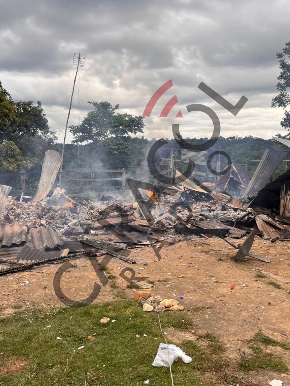 Casa quemada por las disidecias en Remedios