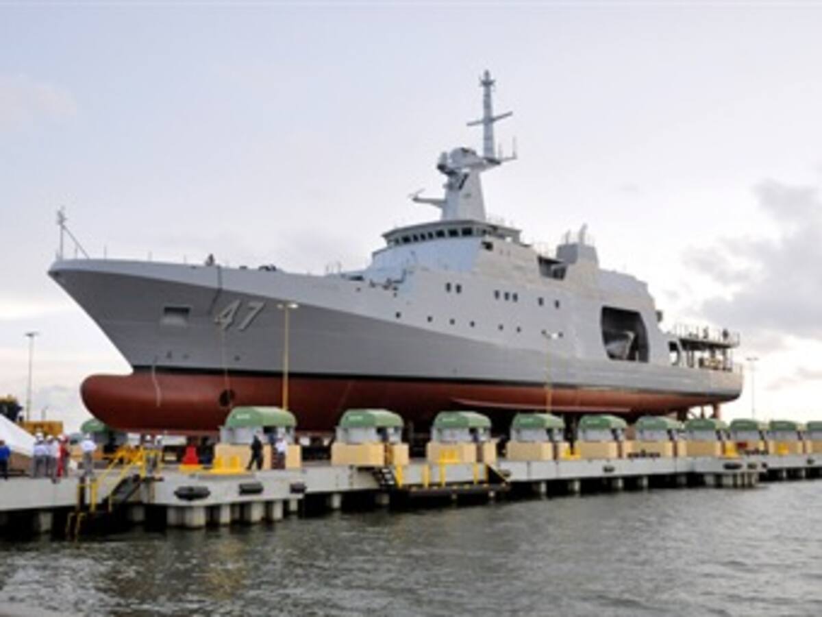Armada puso al servicio el segundo buque construido con tecnología colombiana en Cartagena