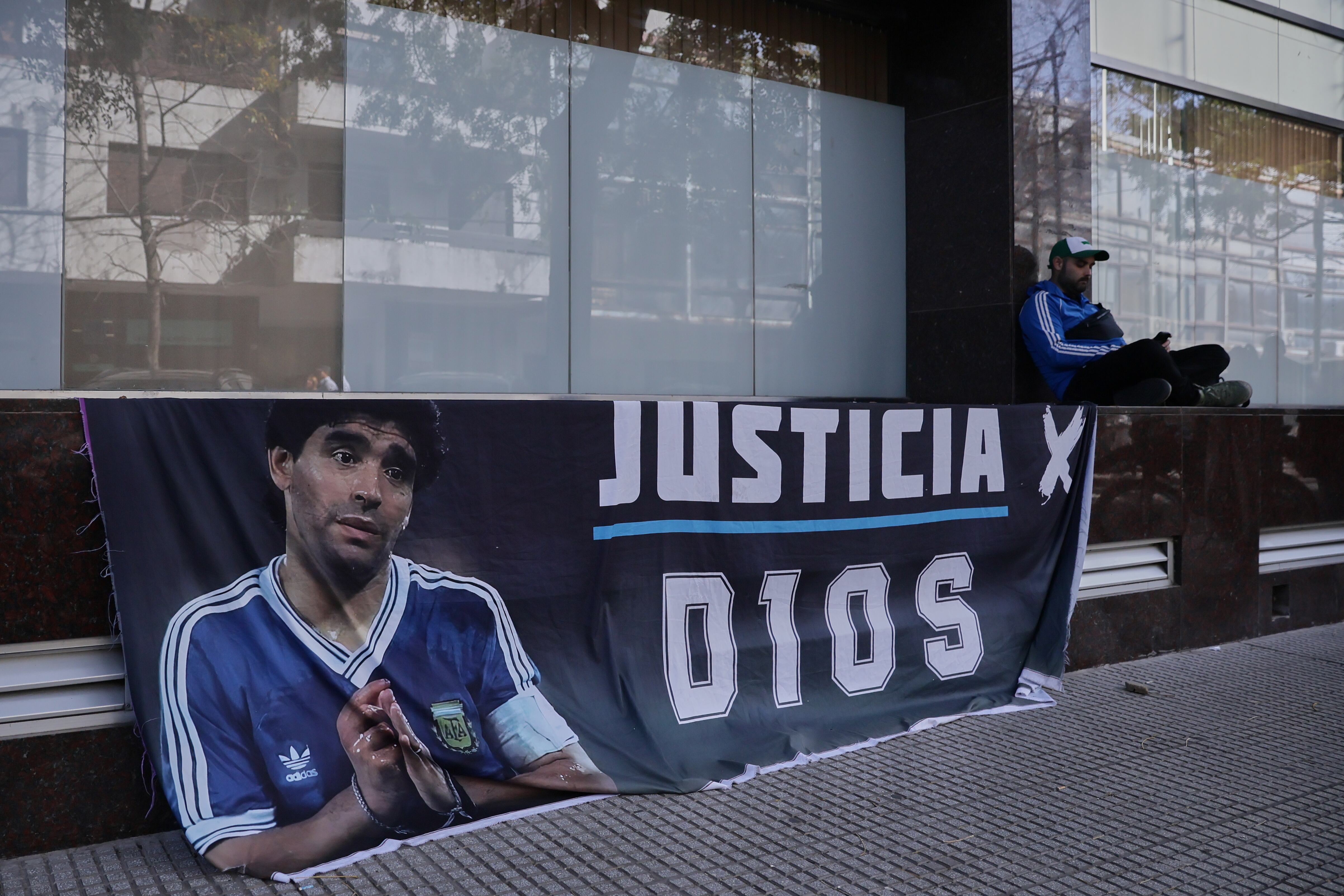 Poster de Diago Armando Maradona. FOTO: Luciano Gonzalez/Anadolu via Getty Images