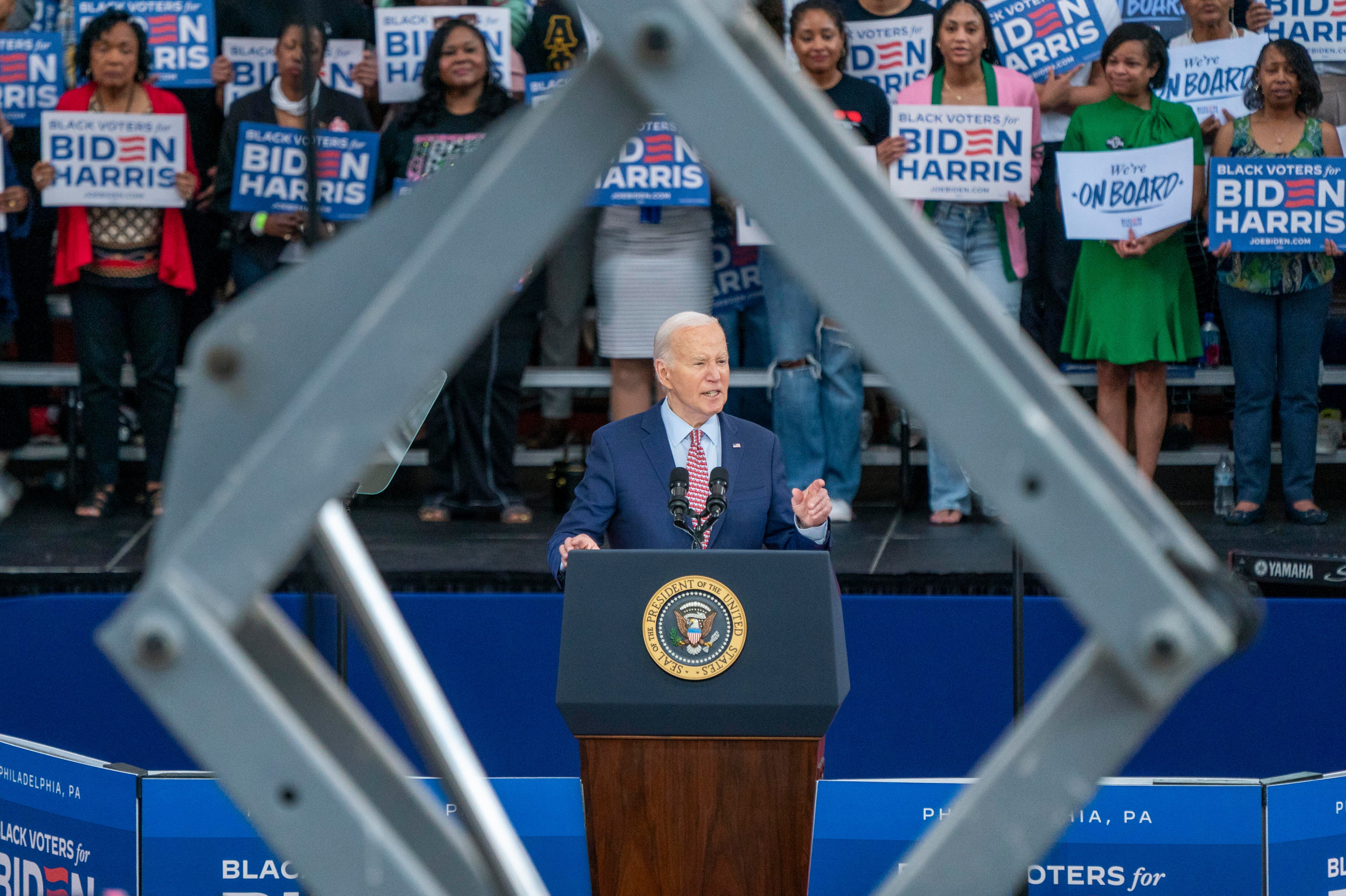 Philadelphia (United States), 29/05/2024.- US President Joe Biden EFE/EPA/SHAWN THEW