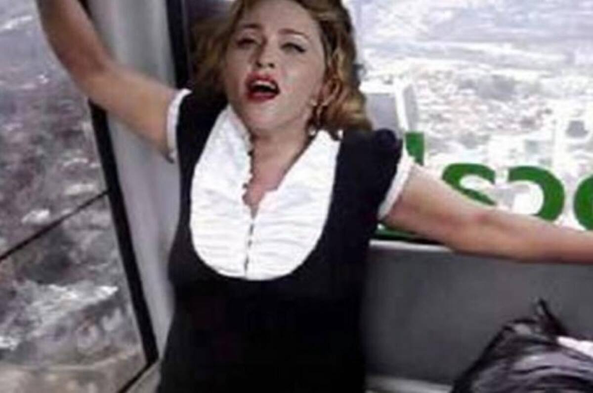 Al igual que ‘Doña Gloria’, al subirse en el Metrocable de Medellín, Madonna se mostró muy asustada.
