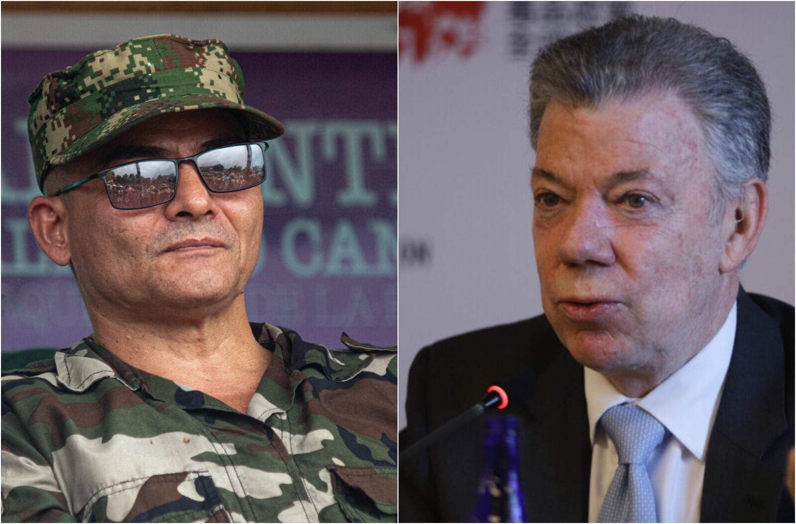 Alias 'Iván Mordisco' y el expresidente Juan Manuel Santos