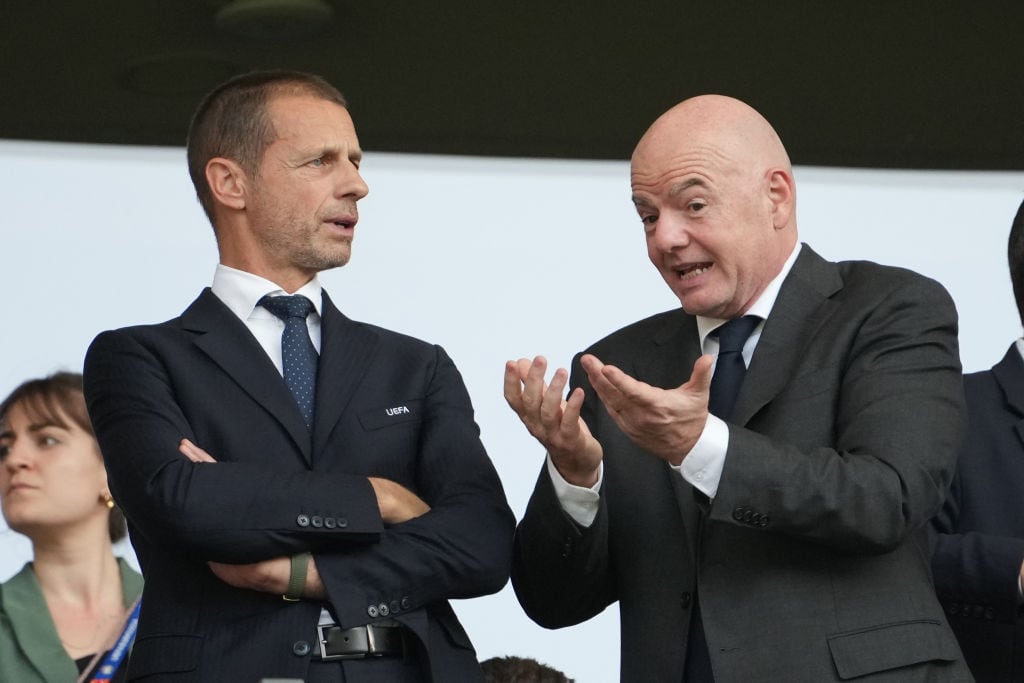 Aleksander Ceferin, presidente de la UEFA, y Gianni Infantino, presidente de la FIFA / Getty Images