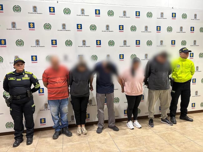 Cinco capturados por contrabando de cigarrillos desde Panamá y Venezuela en Medellín. Foto: Policía Meval.