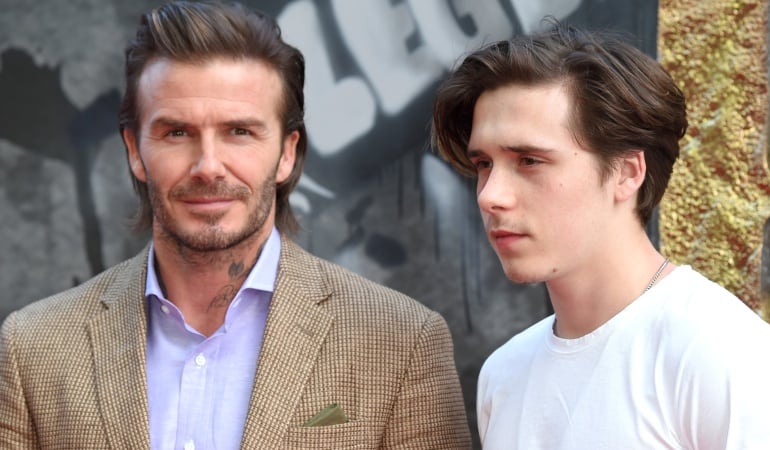 David Beckham y su hijo, Brooklyn 