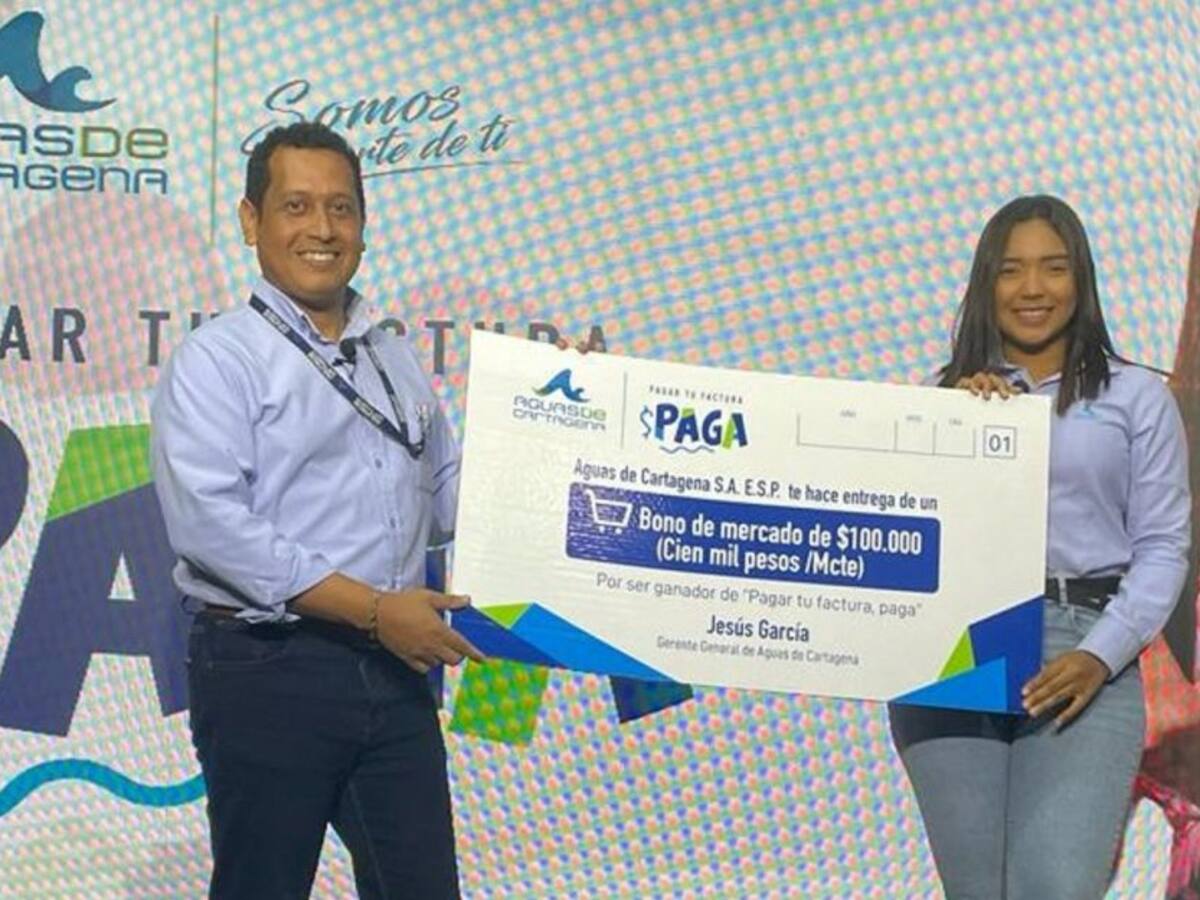 100 usuarios puntuales de Aguas de Cartagena ganan bonos de mercado