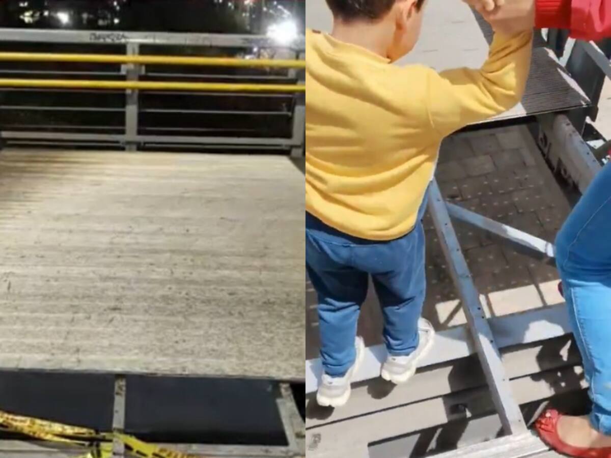 Ciudadanía denuncia en redes sociales el mal estado de un puente peatonal en Bogotá