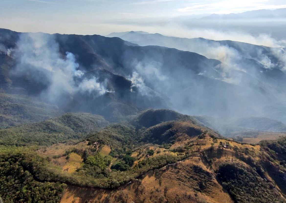 La Unidad Nacional de Gestión del Riesgo reporta 17 incendios activos y 4 controlados en el país que han afectado más de 6.800 hectáreas. Foto: Cortesía UNGRD.
