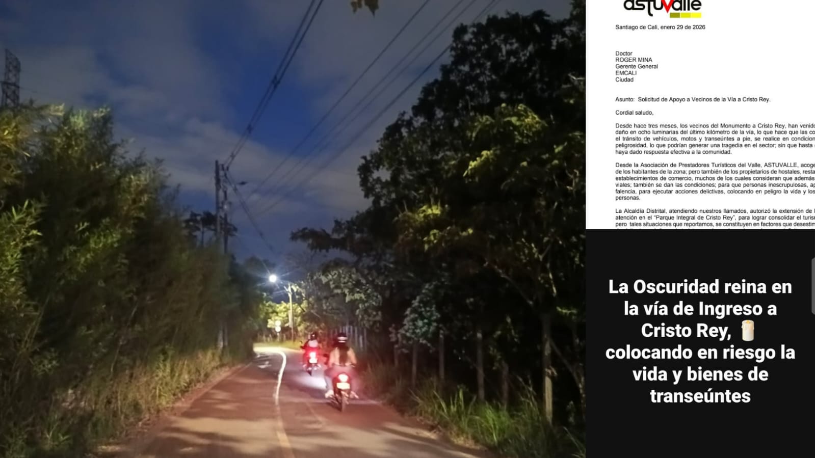 Desde hace meses, ocho luminarias están fuera de servicio.