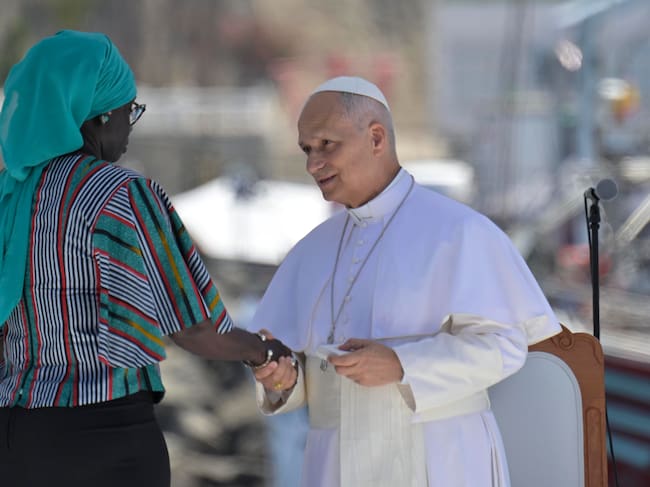 El papa Leon XIV en su visita a España. (Cortesía: Juan Naharro Gimenez/Getty Images)