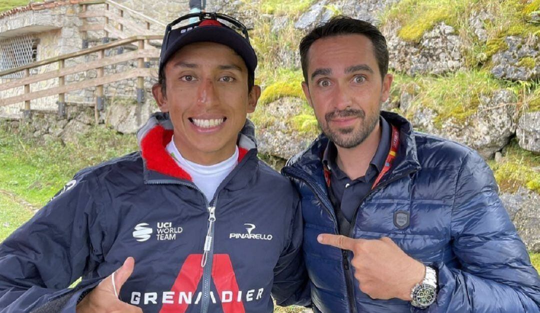 Alberto Contador envió nuevamente una voz de aliento para el vigente campeón del Giro de Italia.