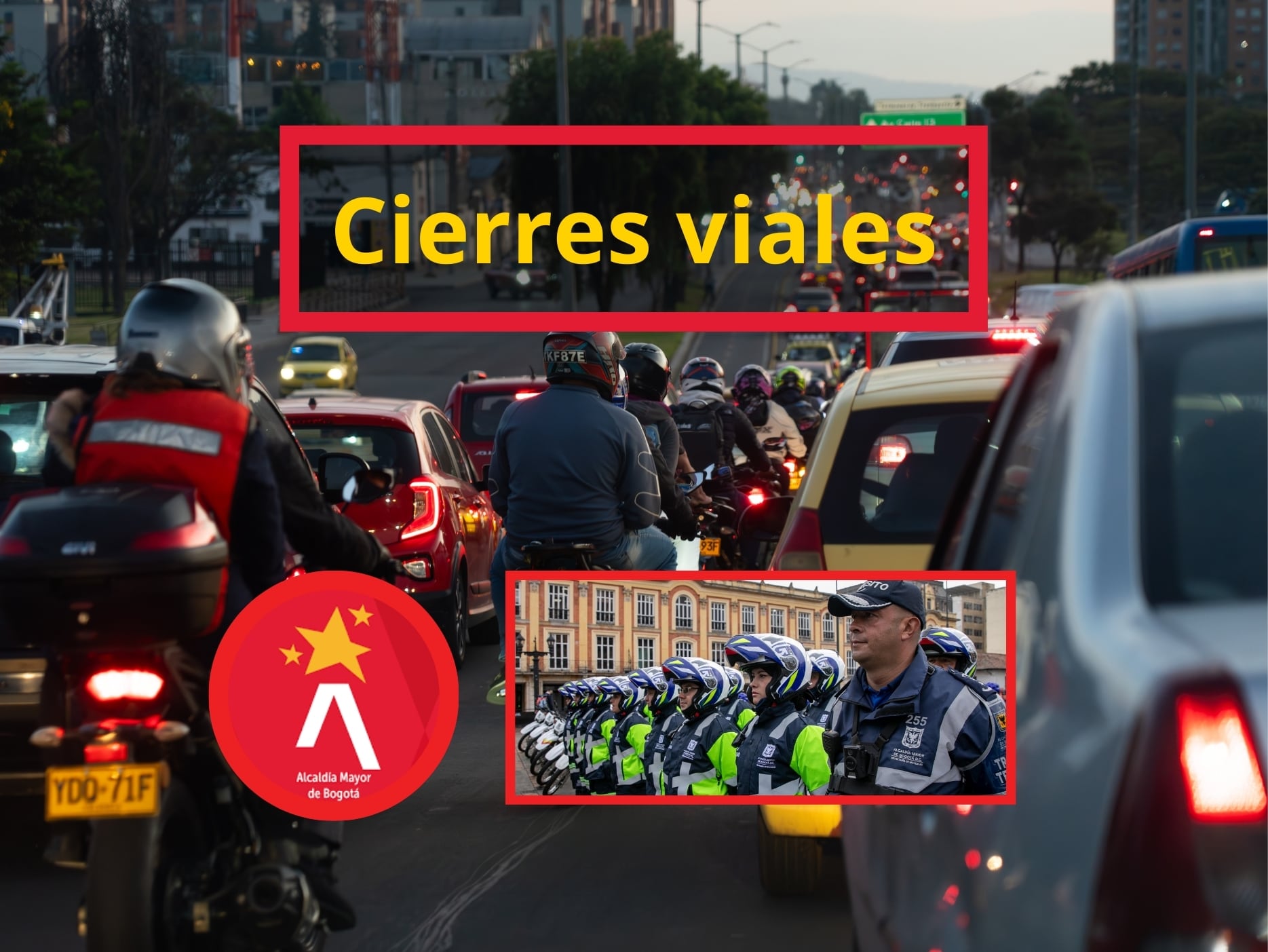 Cierres Viales en Bogotá. Imágenes ilustrativas de la Secretaría Distrital de Tránsito de la ciudad (Crédito: Getty Images / Alcaldía de Bogotá)