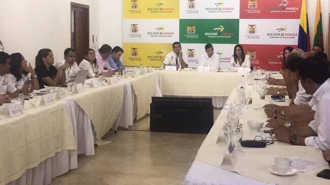 Reunión entre Rafael Pardo, ministro para el Posconflicto; la Gobernación de Bolívar y entidades del Gobierno Nacional.
